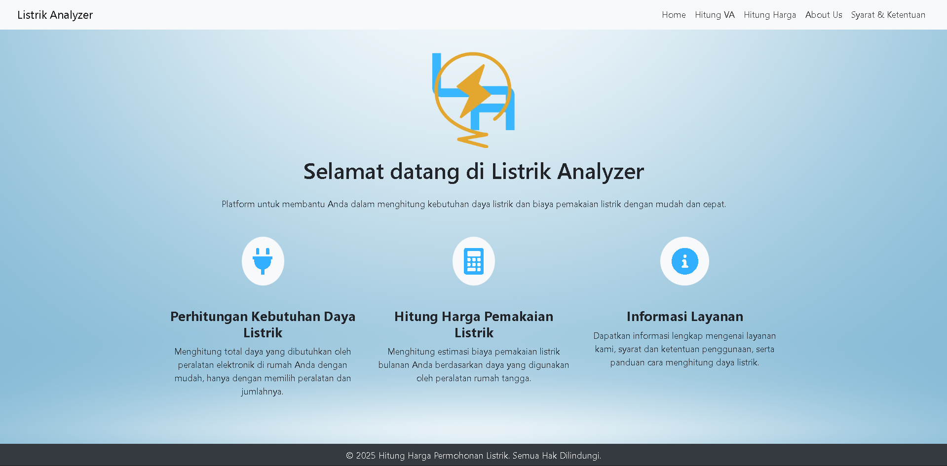 Website Analisa Harga Listrik